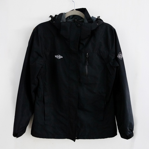 Wantdo black jacket removable hood size S small women's ski layer windbreaker - Picture 1 of 7